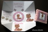 Convite Ursa Rosa e Marrom Provençal