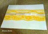 Convite Casamento com Renda Amarelo