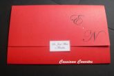 Convite de Casamento Vermelho com Strass