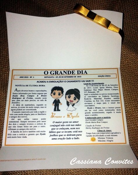 Convite Jornal Env. Branco e Laço Chanel