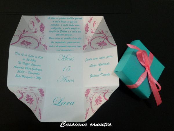 Convite de 15 Anos Floral Rosa