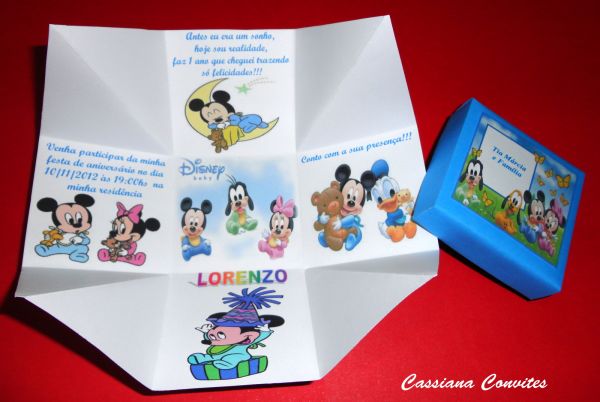 Convite Baby Disney Menino